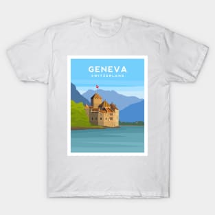 Lake Geneva, Switzerland - Chillon Castle T-Shirt